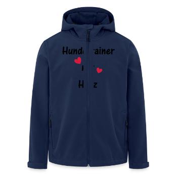 Hundetrainer mit Herz - Recycelte Männer Softshell-Jacke von Stanley/Stella - Navy - Vorne - AI Model Male 185 light (185cm)