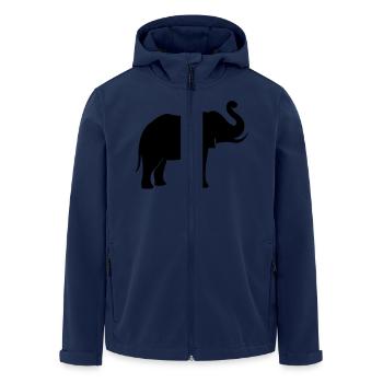 elefant_002 - Men’s Recycled Softshell Jacket by Stanley/Stella - navy - Front - AI Model Male 185 light (185cm)