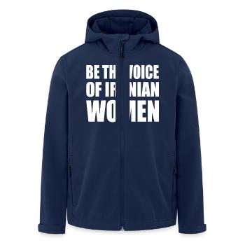Be the voice of iranian women - Men’s Recycled Softshell Jacket by Stanley/Stella - navy - Front - AI Model Male 185 light (185cm)