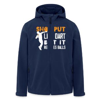 shot put like darts but it requires balls Design - Men’s Recycled Softshell Jacket by Stanley/Stella - navy - Front - AI Model Male 185 light (185cm)