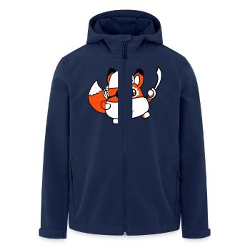 Little Cute Fox Pirate Animal Saber Eye Patch - Men’s Recycled Softshell Jacket by Stanley/Stella - navy - Front - AI Model Male 185 light (185cm)