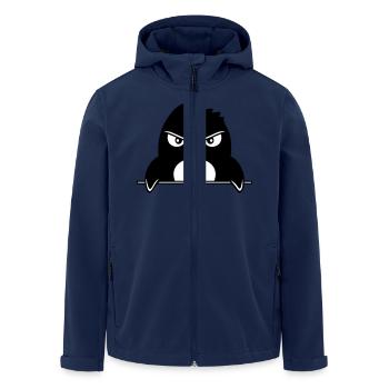 Pinguin Guckt Ernst Böse Gefährlich hinter Mauer - Recycelte Männer Softshell-Jacke von Stanley/Stella - Navy - Vorne - AI Model Male 185 light (185cm)