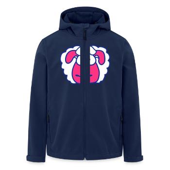 Dummes Schaf Gesicht Kopf Lustig Ängstlich Cool - Recycelte Männer Softshell-Jacke von Stanley/Stella - Navy - Vorne - AI Model Male 185 light (185cm)