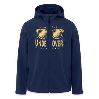 Lustige Sonnenbrille und Undercover Speech Kostüm - Recycelte Männer Softshell-Jacke von Stanley/Stella - Navy - Vorne - AI Model Male 185 light (185cm)