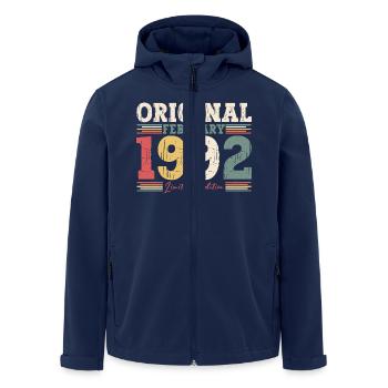 33rd Birthday Gift Husband Original February 1992 - Men’s Recycled Softshell Jacket by Stanley/Stella - navy - Front - AI Model Male 185 light (185cm)