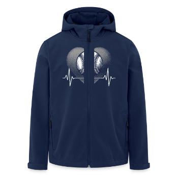 Herzschlag Baseballspieler Sportschläger Team - Recycelte Männer Softshell-Jacke von Stanley/Stella - Navy - Vorne - AI Model Male 185 light (185cm)