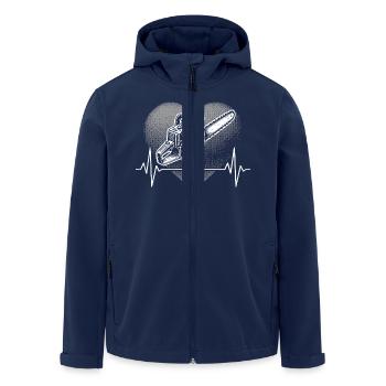 Herzschlag Holzfäller - Recycelte Männer Softshell-Jacke von Stanley/Stella - Navy - Vorne - AI Model Male 185 light (185cm)