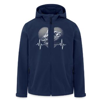Herzschlag Schneemobil - Recycelte Männer Softshell-Jacke von Stanley/Stella - Navy - Vorne - AI Model Male 185 light (185cm)