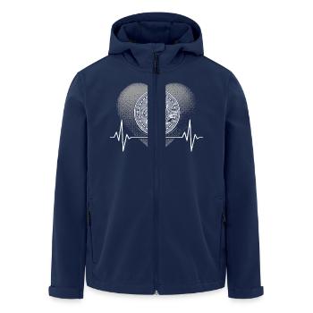 Herzschlag Bitcoin - Recycelte Männer Softshell-Jacke von Stanley/Stella - Navy - Vorne - AI Model Male 185 light (185cm)