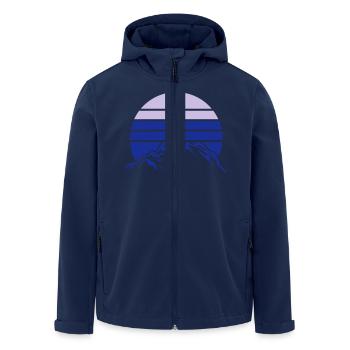 Mountains Mountains Mountains 1 - Men’s Recycled Softshell Jacket by Stanley/Stella - navy - Front - AI Model Male 185 light (185cm)