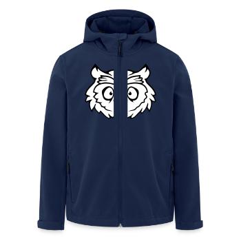 Owl Bird Eagle Owl Night Bird Barn Owl Owl Comic - Men’s Recycled Softshell Jacket by Stanley/Stella - navy - Front - AI Model Male 185 light (185cm)