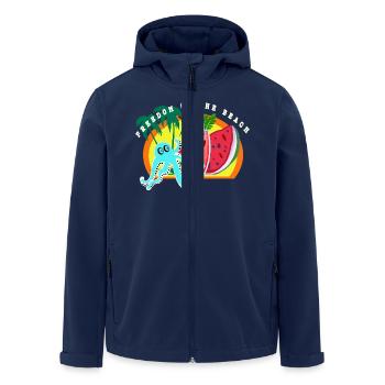 Strand Meer und Freiheit - Recycelte Männer Softshell-Jacke von Stanley/Stella - Navy - Vorne - AI Model Male 185 light (185cm)