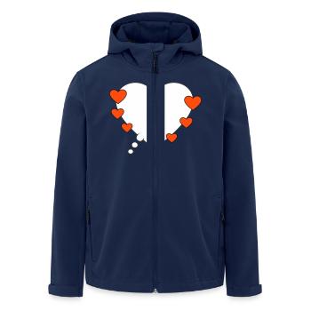 Bulle de pensée avec des cœurs - Veste softshell homme en polyester recyclé Stanley/Stella - marine - Devant - AI Model Male 185 light (185cm)