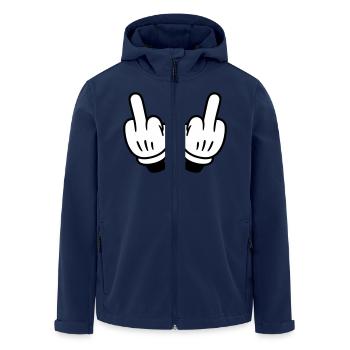 Mittelfinger Hand Comic - Recycelte Männer Softshell-Jacke von Stanley/Stella - Navy - Vorne - AI Model Male 185 light (185cm)