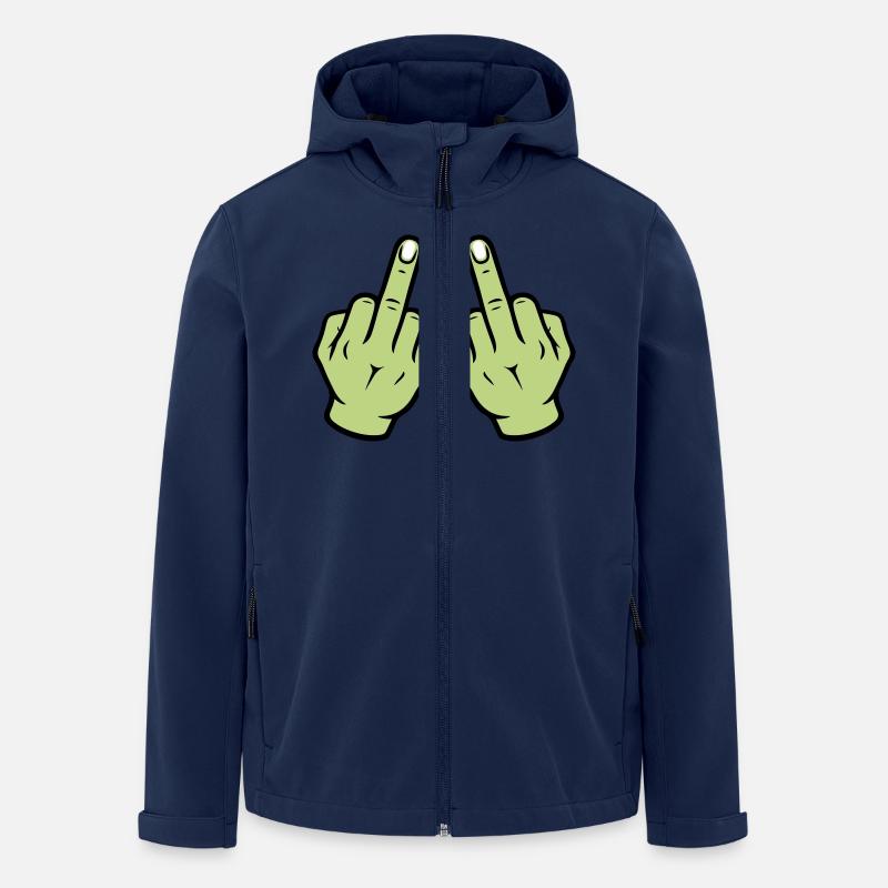 Middle Finger Hand - Men’s Recycled Softshell Jacket by Stanley/Stella - navy