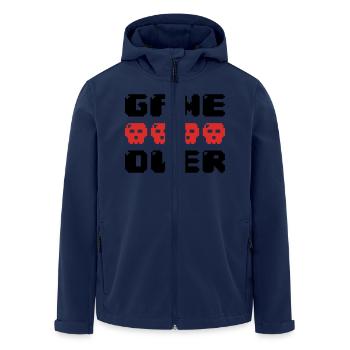 game over - Men’s Recycled Softshell Jacket by Stanley/Stella - navy - Front - AI Model Male 185 light (185cm)