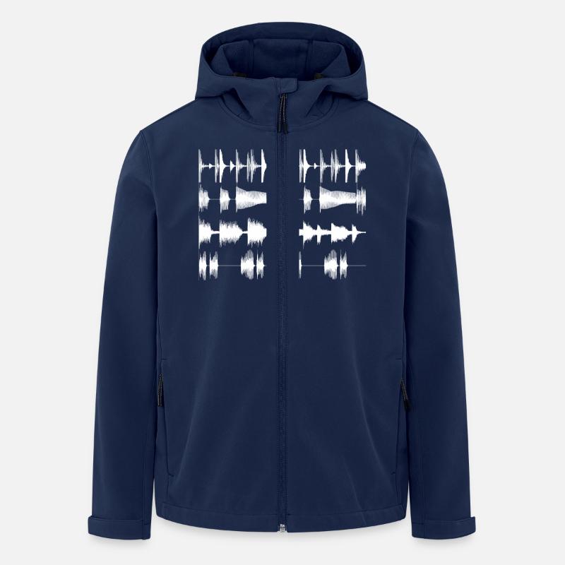 White waveforms - Men’s Recycled Softshell Jacket by Stanley/Stella - navy