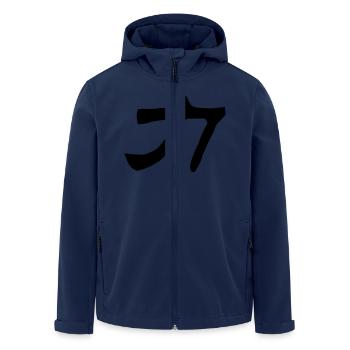 Chinese words: force - Men’s Recycled Softshell Jacket by Stanley/Stella - navy - Front - AI Model Male 185 light (185cm)