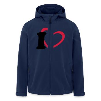 i love - Recycelte Männer Softshell-Jacke von Stanley/Stella - Navy - Vorne - AI Model Male 185 light (185cm)