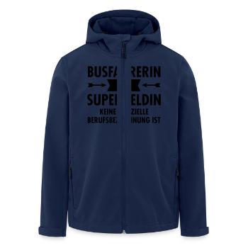 Busfahrerin - Superheldin - Recycelte Männer Softshell-Jacke von Stanley/Stella - Navy - Vorne - AI Model Male 185 light (185cm)