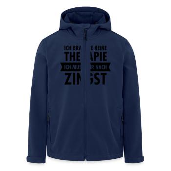 Therapie - Zingst - Recycelte Männer Softshell-Jacke von Stanley/Stella - Navy - Vorne - AI Model Male 185 light (185cm)