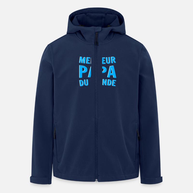 meilleur papa du monde - Veste softshell homme en polyester recyclé Stanley/Stella - marine