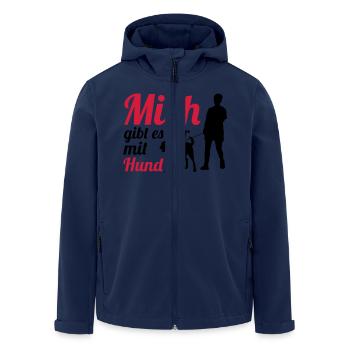Mich Gibt Es Nur Mit Hund - Recycelte Männer Softshell-Jacke von Stanley/Stella - Navy - Vorne - AI Model Male 185 light (185cm)