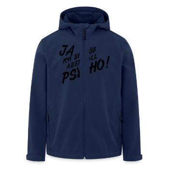Ja ich bin süß aber voll Psycho - Recycelte Männer Softshell-Jacke von Stanley/Stella - Navy - Vorne - AI Model Male 185 light (185cm)