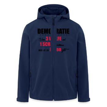 Demokratie - Recycelte Männer Softshell-Jacke von Stanley/Stella - Navy - Vorne - AI Model Male 185 light (185cm)