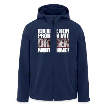 ich habe kein Problem mit Drogen nur ohne! Spruch - Recycelte Männer Softshell-Jacke von Stanley/Stella - Navy - Vorne - AI Model Male 185 light (185cm)