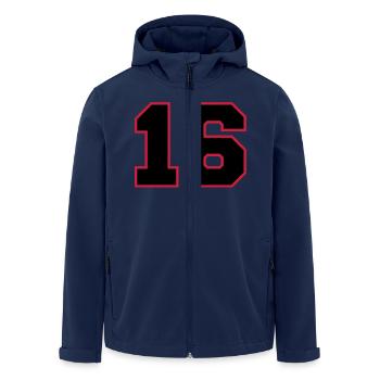 Number16 - Men’s Recycled Softshell Jacket by Stanley/Stella - navy - Front - AI Model Male 185 light (185cm)