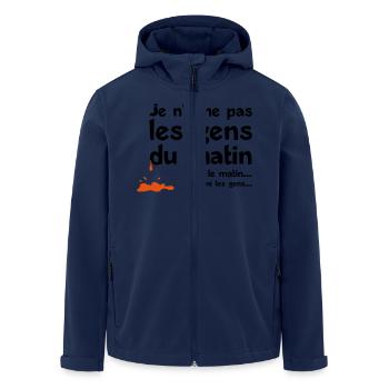 aime pas les gens matin - Veste softshell homme en polyester recyclé Stanley/Stella - marine - Devant - AI Model Male 185 light (185cm)