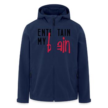 entertain my brain - Men’s Recycled Softshell Jacket by Stanley/Stella - navy - Front - AI Model Male 185 light (185cm)
