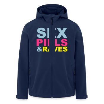 Sex Pills Raves - Veste softshell homme en polyester recyclé Stanley/Stella - marine - Devant - AI Model Male 185 light (185cm)