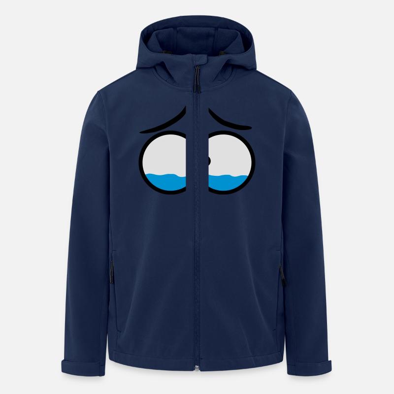 Sad Crying Comic Eyes - Men’s Recycled Softshell Jacket by Stanley/Stella - navy