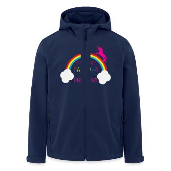 Rainbows & Unicorns - Men’s Recycled Softshell Jacket by Stanley/Stella - navy - Front - AI Model Male 185 light (185cm)
