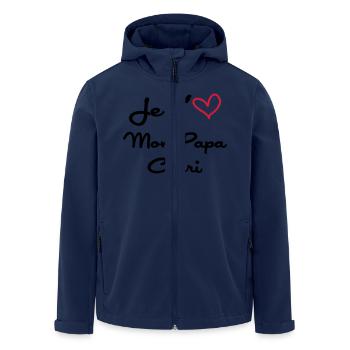J'aime mon Papa / Fête des Pères / Naissance Bébé - Veste softshell homme en polyester recyclé Stanley/Stella - marine - Devant - AI Model Male 185 light (185cm)