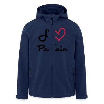 J'aime mon Parrain / Naissance / Bébé / Baptême - Veste softshell homme en polyester recyclé Stanley/Stella - marine - Devant - AI Model Male 185 light (185cm)