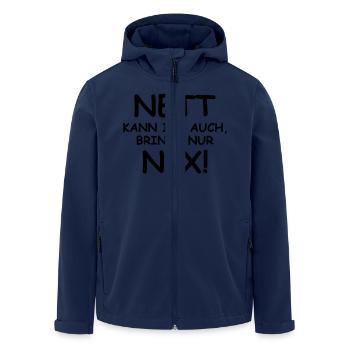 Nett kann ich auch, bringt nur nix! - Recycelte Männer Softshell-Jacke von Stanley/Stella - Navy - Vorne - AI Model Male 185 light (185cm)