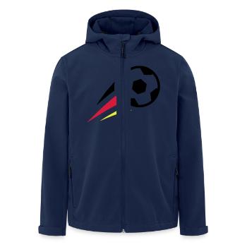 Fußball mit Streifen Deutschland - Recycelte Männer Softshell-Jacke von Stanley/Stella - Navy - Vorne - AI Model Male 185 light (185cm)