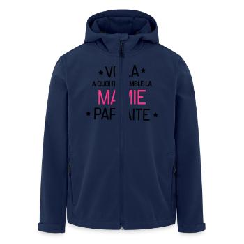 Großmütter / Oma / Mami / Großmutter / Mamy - Recycelte Männer Softshell-Jacke von Stanley/Stella - Navy - Vorne - AI Model Male 185 light (185cm)