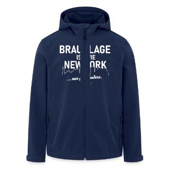 Braunlage ist wie New York - Recycelte Männer Softshell-Jacke von Stanley/Stella - Navy - Vorne - AI Model Male 185 light (185cm)