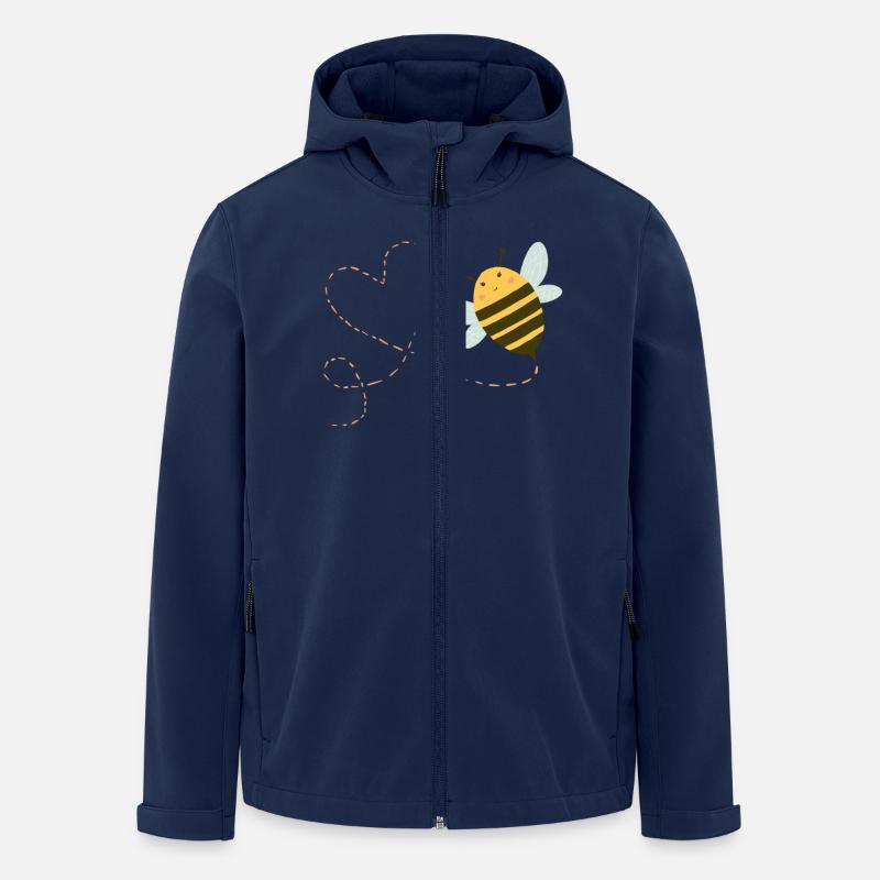 Biene mit Herz - Recycelte Männer Softshell-Jacke von Stanley/Stella - Navy