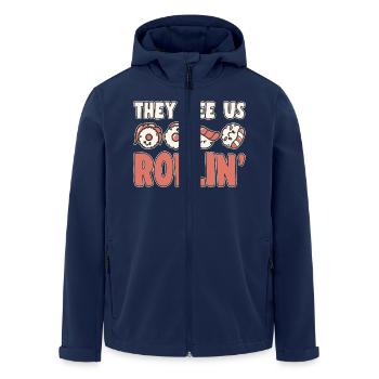 Amateur de sushis, ils nous voient Rollin sushi - Veste softshell homme en polyester recyclé Stanley/Stella - marine - Devant - AI Model Male 185 light (185cm)