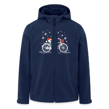 Fahrrad Weihnachtsbeleuchtung Vintage - Recycelte Männer Softshell-Jacke von Stanley/Stella - Navy - Vorne - AI Model Male 185 light (185cm)