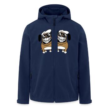 Two Dogs Monster Nasty Teeth Grinning - Men’s Recycled Softshell Jacket by Stanley/Stella - navy - Front - AI Model Male 185 light (185cm)