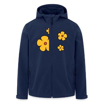 Blumen dreifarbig - Recycelte Männer Softshell-Jacke von Stanley/Stella - Navy - Vorne - AI Model Male 185 light (185cm)