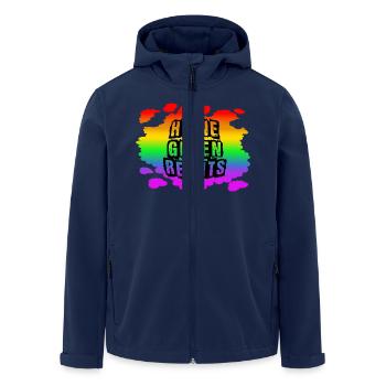 AfD stoppen gegen rechts Demokratie Vielfalt links - Recycelte Männer Softshell-Jacke von Stanley/Stella - Navy - Vorne - AI Model Male 185 light (185cm)