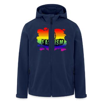 Stop AfD against right, democracy, diversity, left - Men’s Recycled Softshell Jacket by Stanley/Stella - navy - Front - AI Model Male 185 light (185cm)