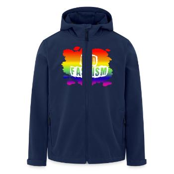 Stop AfD against right, democracy, diversity, left - Men’s Recycled Softshell Jacket by Stanley/Stella - navy - Front - AI Model Male 185 light (185cm)
